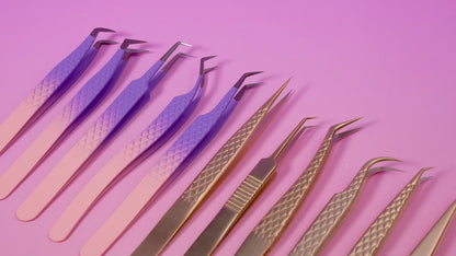 purple ombre fiber tip lash tweezers video