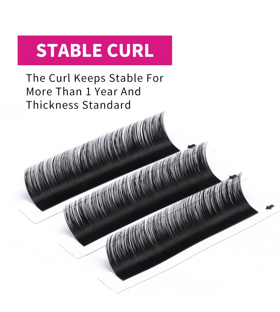 High quality Korean PBT material dense lashes, dark black and lightweight