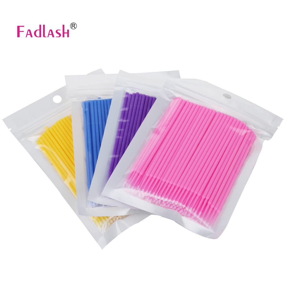 Colorful disposable microfiber micro applicator brushes for lash application and removal
