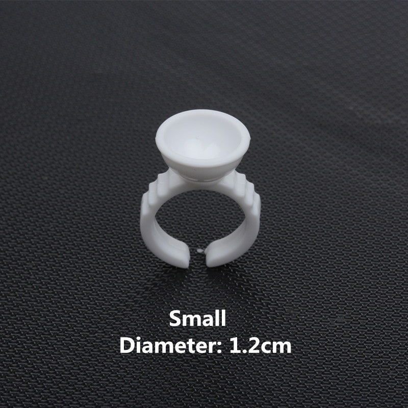 Adjustable glue holder rings for eyelash extensions, tinting and nail art