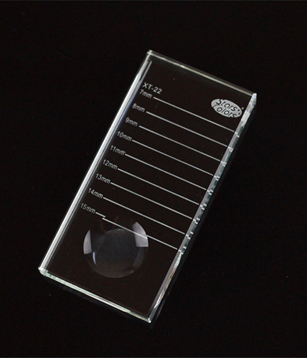 Professional lash tray with 7mm to 15mm length scale lines