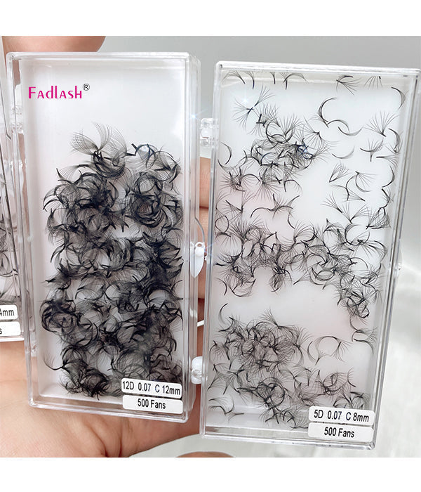 10D Handmade Loose Promade Fans Lashes -500 Fans - Fadlash