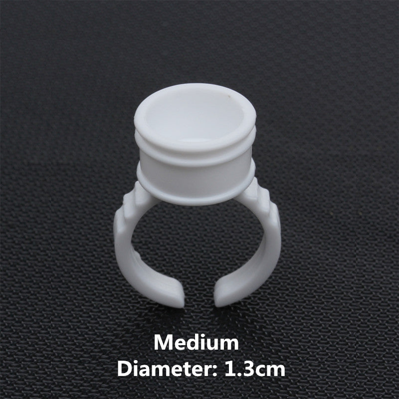 Pack of 100 disposable glue rings for eyelash extension glue