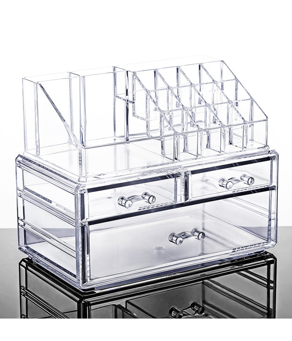 Acrylic lash organizer with drawers for lash tray storage