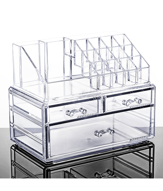 Acrylic lash organizer with drawers for lash tray storage